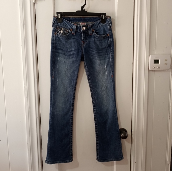 True Religion High Rise Boot Cut Embellished Jeans Women's Size 26 - Picture 1 of 14